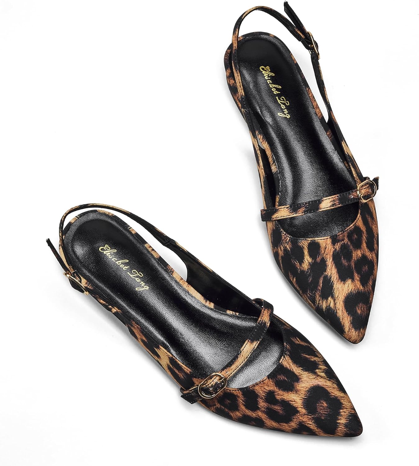 Elisabet Tang Women Slingback Flats with Rhinestone Charm