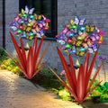 Homight Solar Metal Agave Butterfly Flower Stick Garden Sculpture