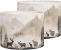8.7in Small Lamp Shades Set of 2 - Forest Deer Linen Drum Shades