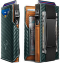 Slim Front Pocket Wallet for Men - Pop-up Card Case with Money Clip