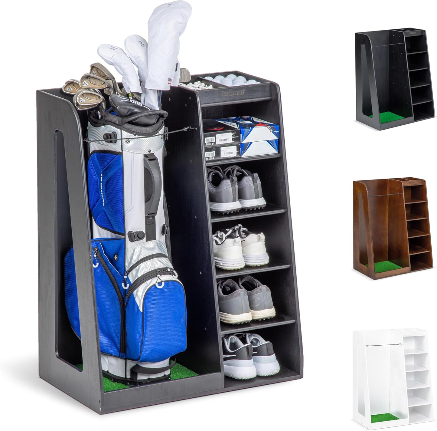 GoSports Premium Wooden Golf Bag Organizer for Neat Storage