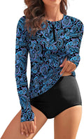 Women Rash Guard Long Sleeve Swim Top - UPF 50 Sun Protection