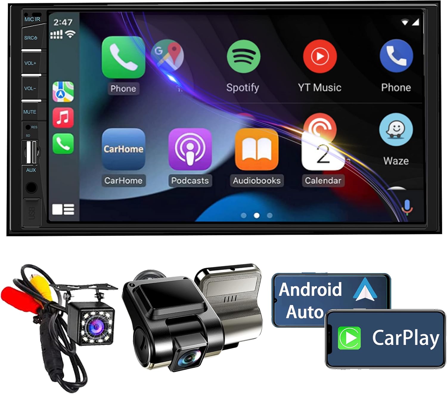 Naifay Double Din Car Stereo: Apple Carplay & Android Auto