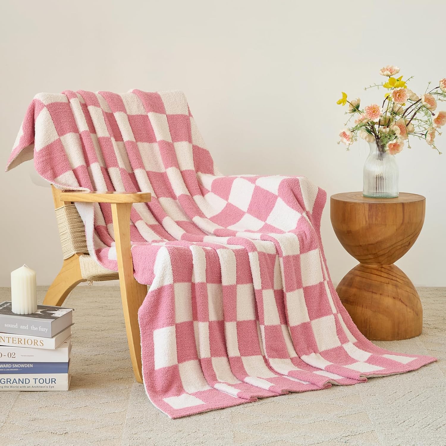 Checkered Blanket for Couch Bed, Cozy Soft Throw Blanket