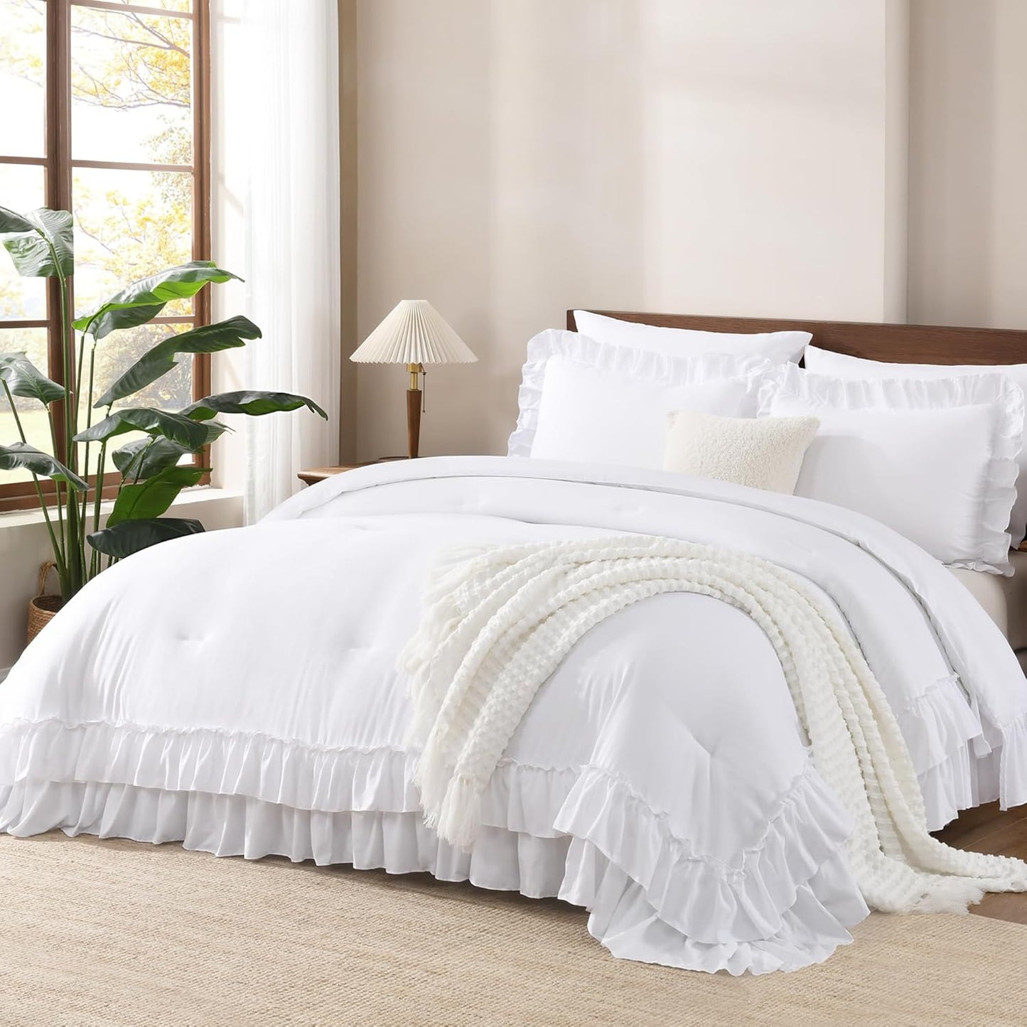 Andency White Twin Size Comforter Set for Cozy All-Season Comfort