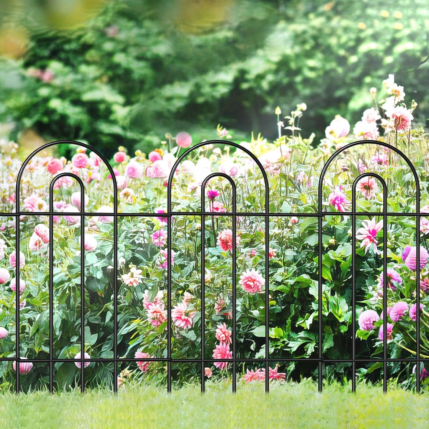 Garden Fence Border 32inX20ft Black Metal Wire Fencing Panels