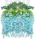 Artificial Wisteria Hanging Flowers Garland 36 Pack - Blue Silk Vines
