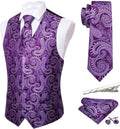 Men's Paisley Jacquard Waistcoat 5PCS Set - Classic Formal Accent