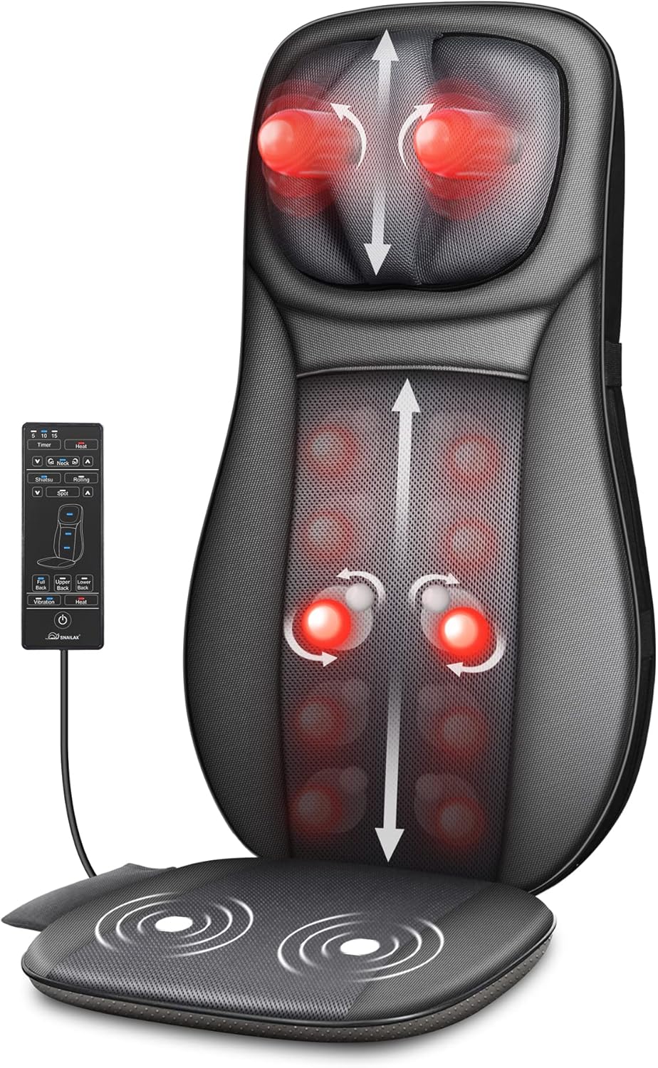 Snailax Shiatsu Back Massager: Heat & Kneading Relief