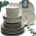 Elegant Stoneware Dinner Set for Eight People with Scandinavian Style