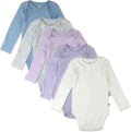 baby-girls 5-pack Long Sleeve Bodysuits 100% Organic (Style T93F)