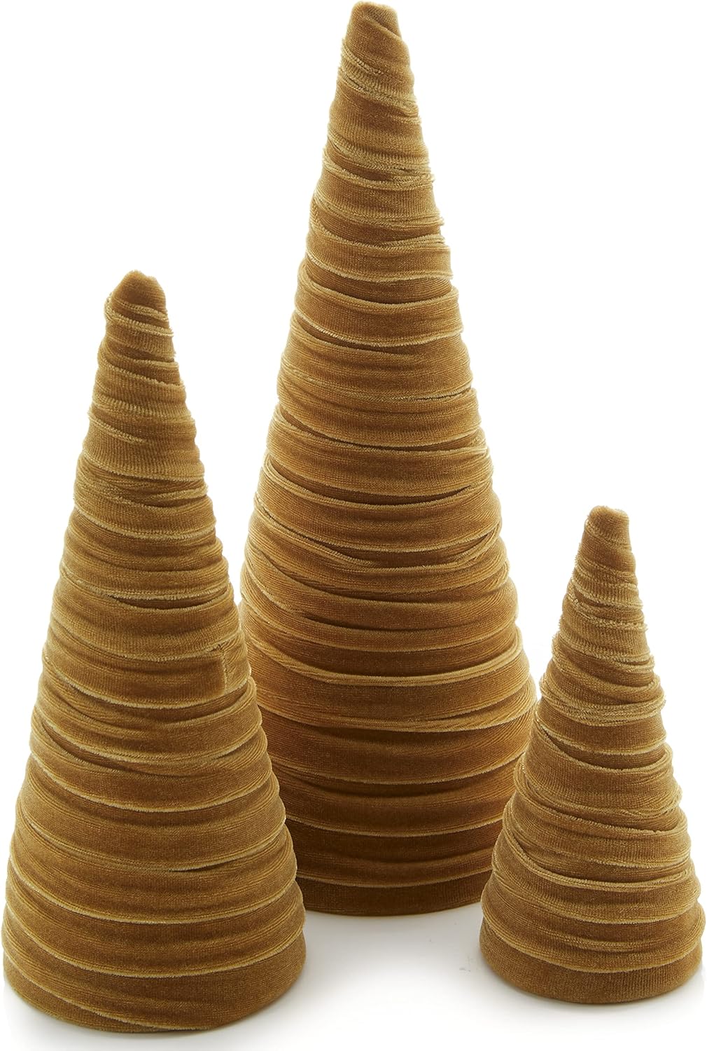 Velvet Trees Set of 3 Gold for Cozy Mantel Decor and More