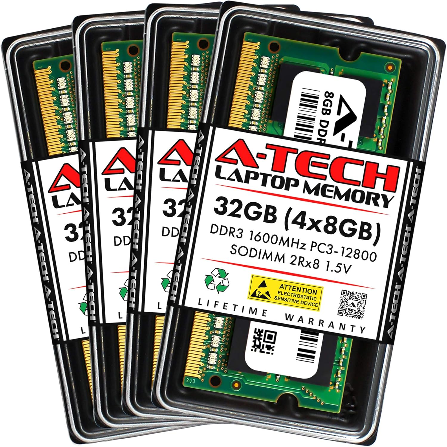 A-Tech 32GB DDR3 1600MHz SODIMM Memory Upgrade Kit for Laptops