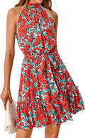 BTFBM Women Halter Neck Summer Dresses for Casual Beach Fun