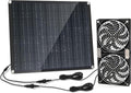 Solar Panel Fan kit 30W Solar Powered Dual Fans - Weatherproof
