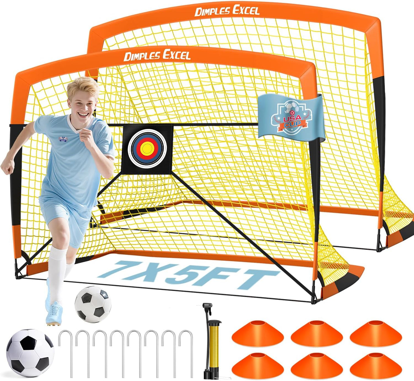 Dimples Excel Soccer Goals for Kids - Backyard Training Set