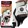 Copper Tech Golf Gloves Men Right or Left Handed (2 Pack) - Support