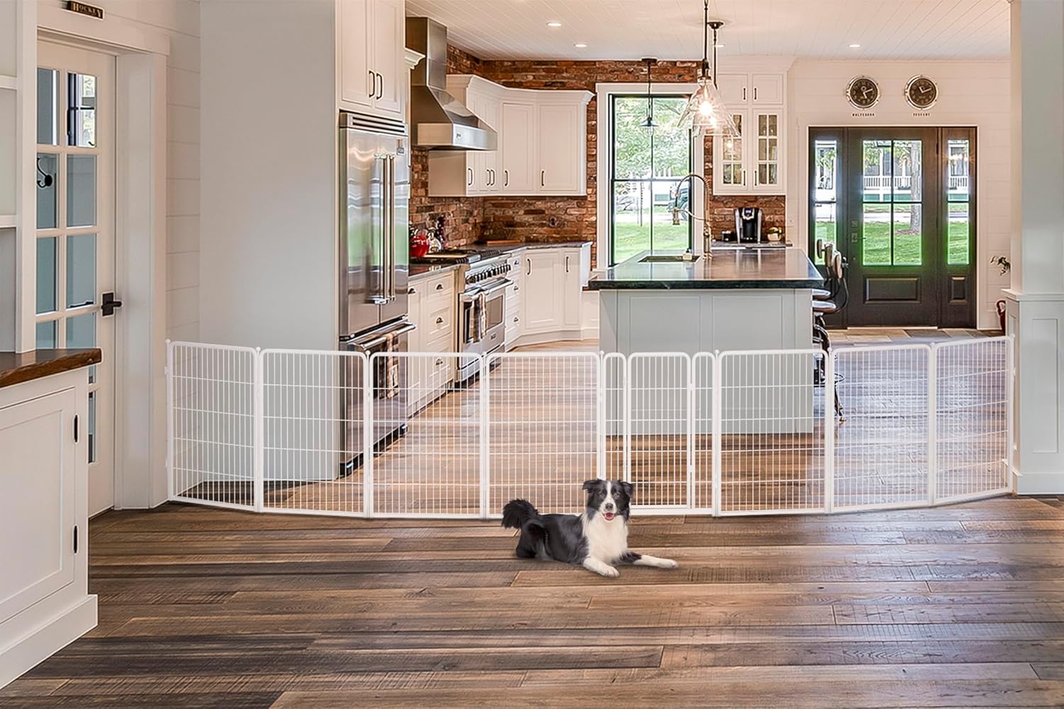 FXW Dog Gate Extra Wide for Indoor Use, Adjustable Up to 219-in