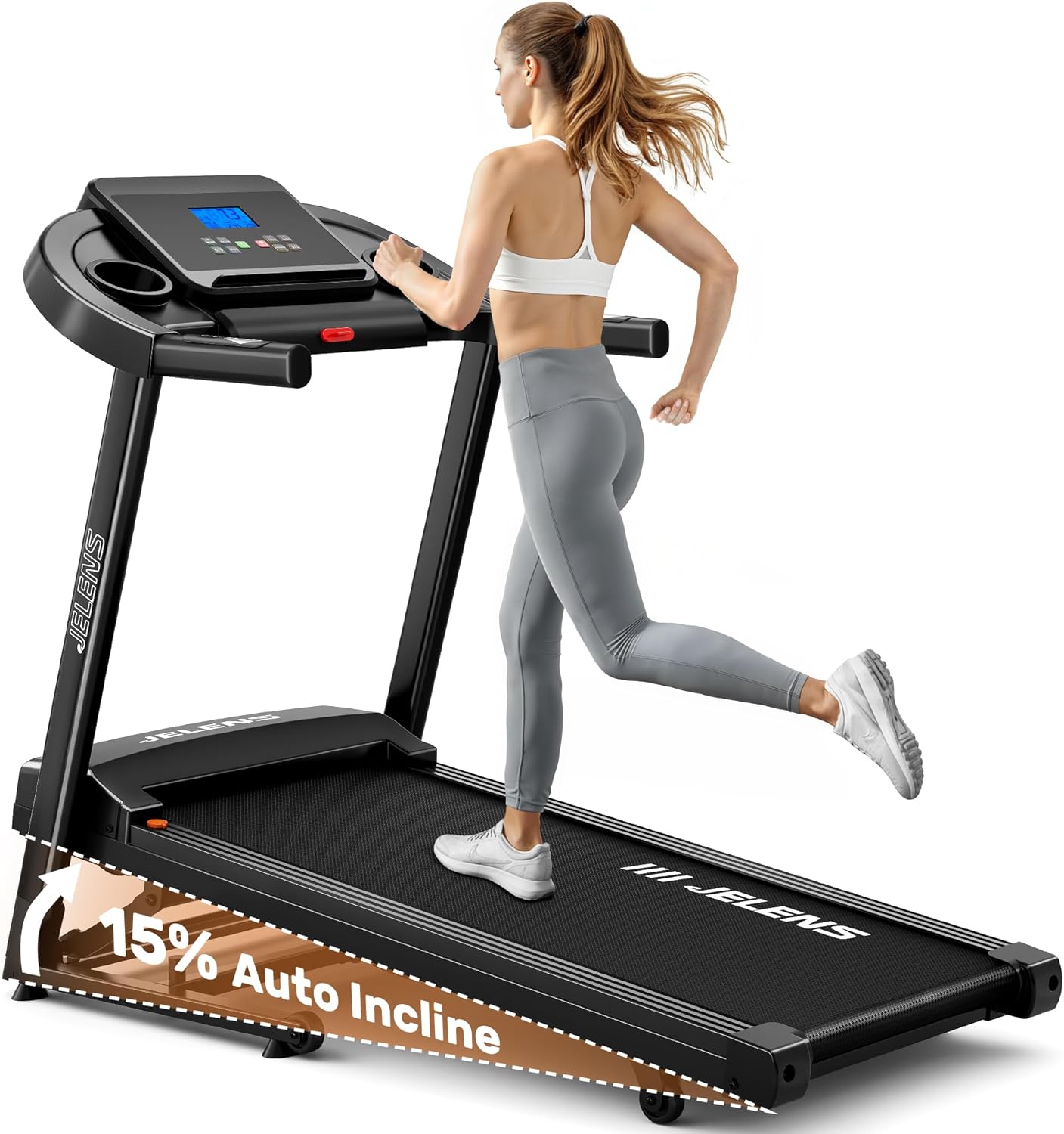 Treadmill for Home with 15% Auto Incline and 330LBS Capacity