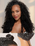 Half Wig Burmese Messy Curly Invisi Flip Drawstring Wig - Natural Look
