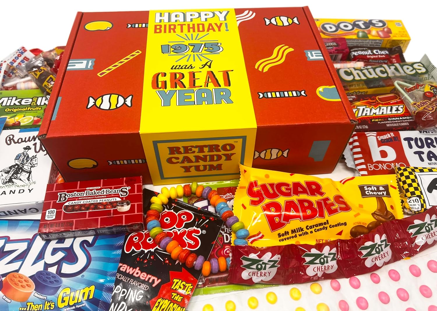 1975 Retro Childhood Candy Gift Box for 50th Birthday Celebration