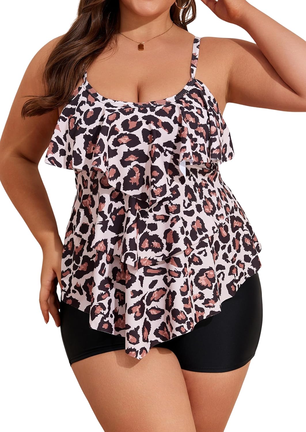 B2prity Plus Size Tankini Swimsuits for Tummy Control and Style