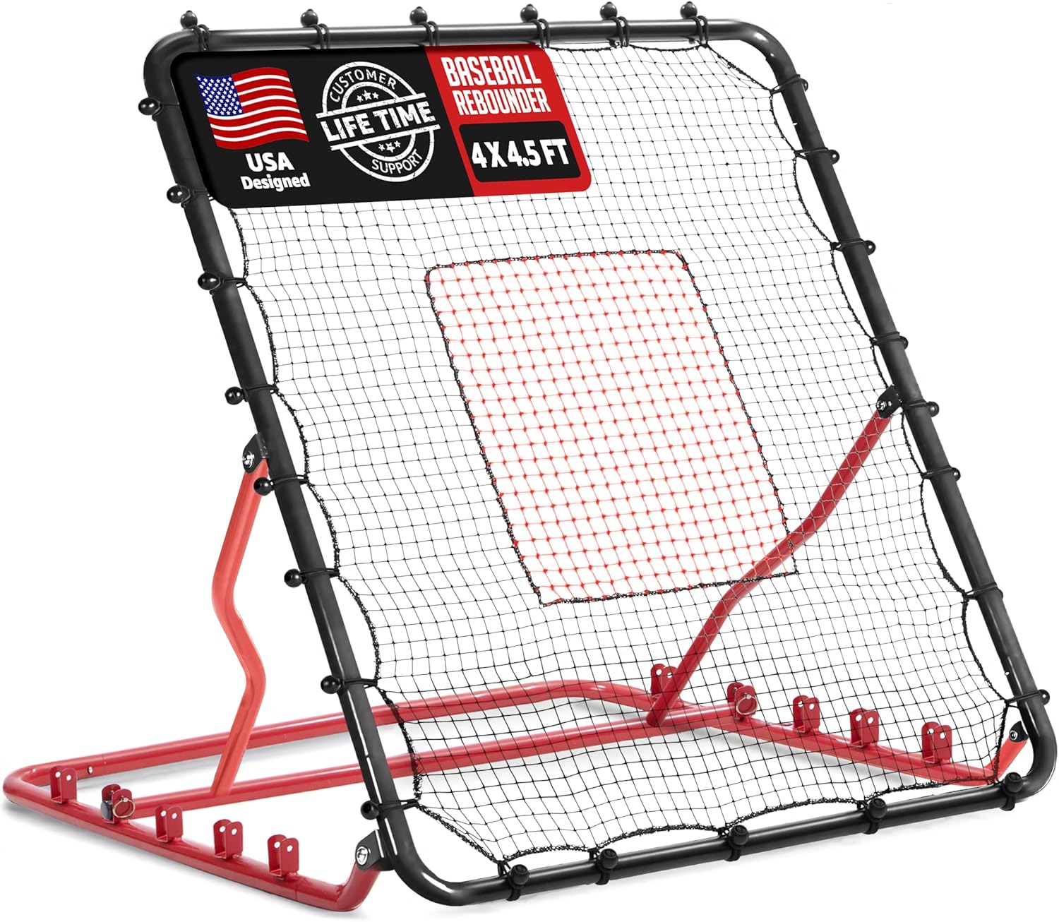 Baseball Rebounder Net with Adjustable Angles for Training