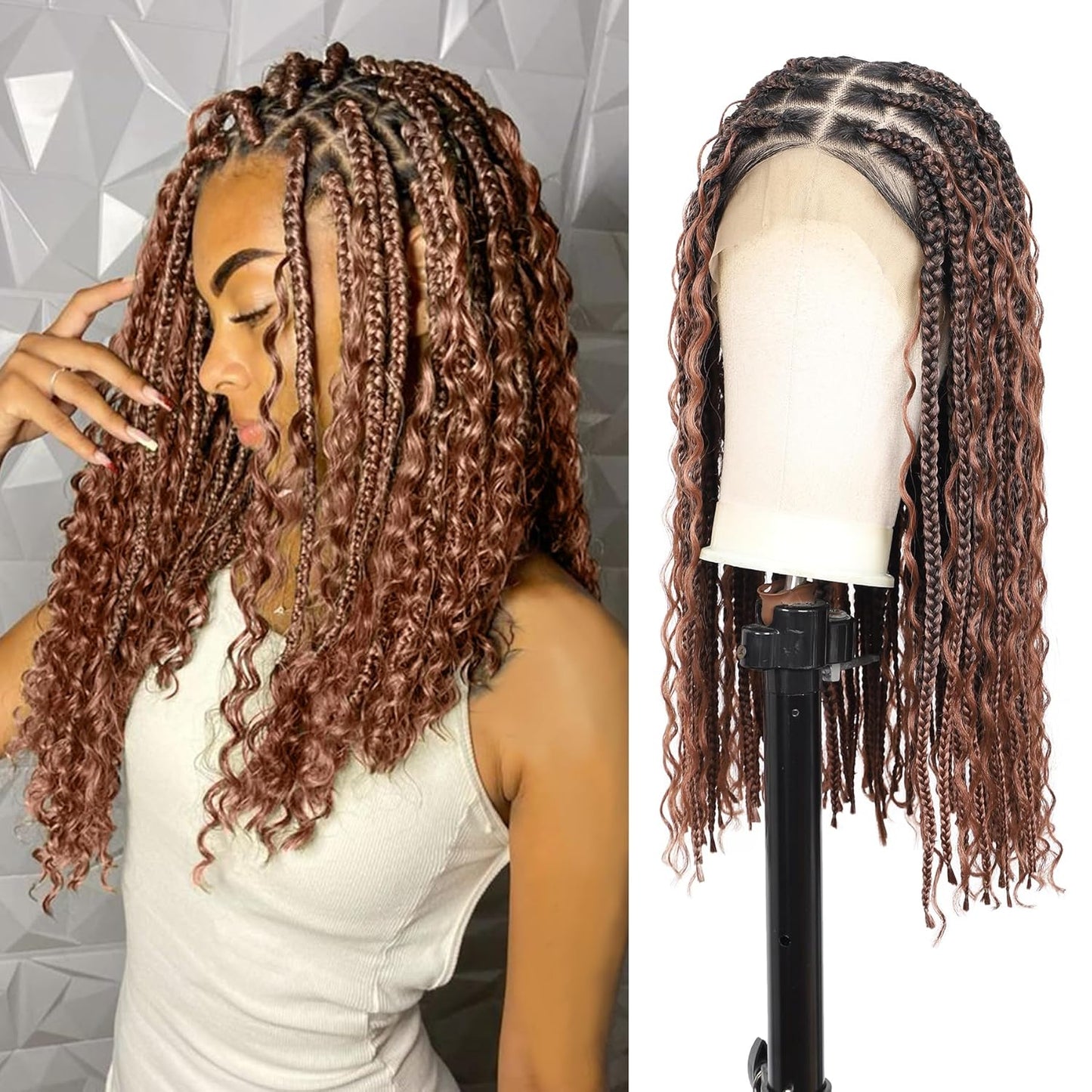Brinbea 18ft' HD Lace Short Braided Wigs for Women - Stunning Style