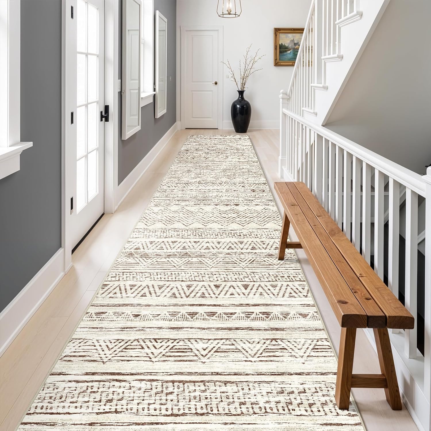 3x20 Runner Rug Washable - Modern Non-Slip Moroccan Design