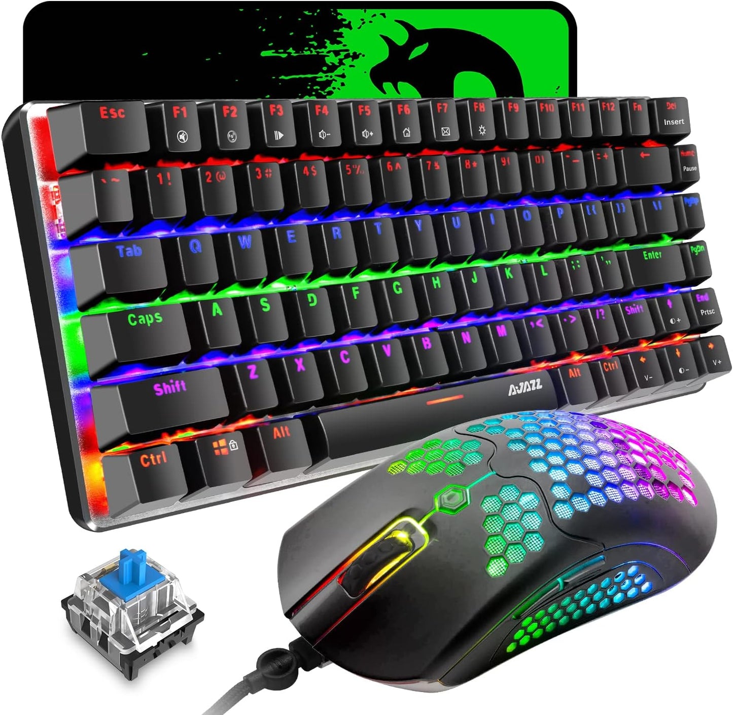 Ultimate Gaming Combo Set: AK33 Keyboard, M5 Mouse, Rainbow LED, 12K DPI