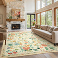 Amada 6x9 Area Rug - Low-Profile, Washable Boho Floral Rug