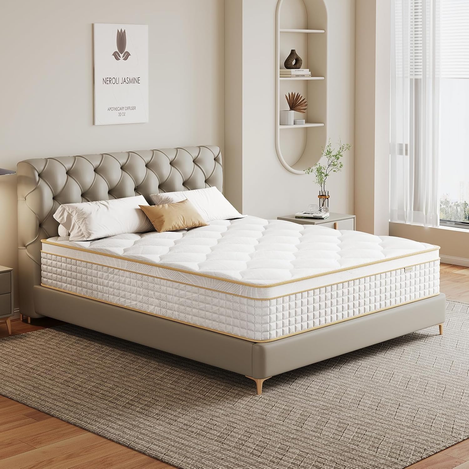 Hybrid Mattress in a Box with Memory Foam and Pocket Springs