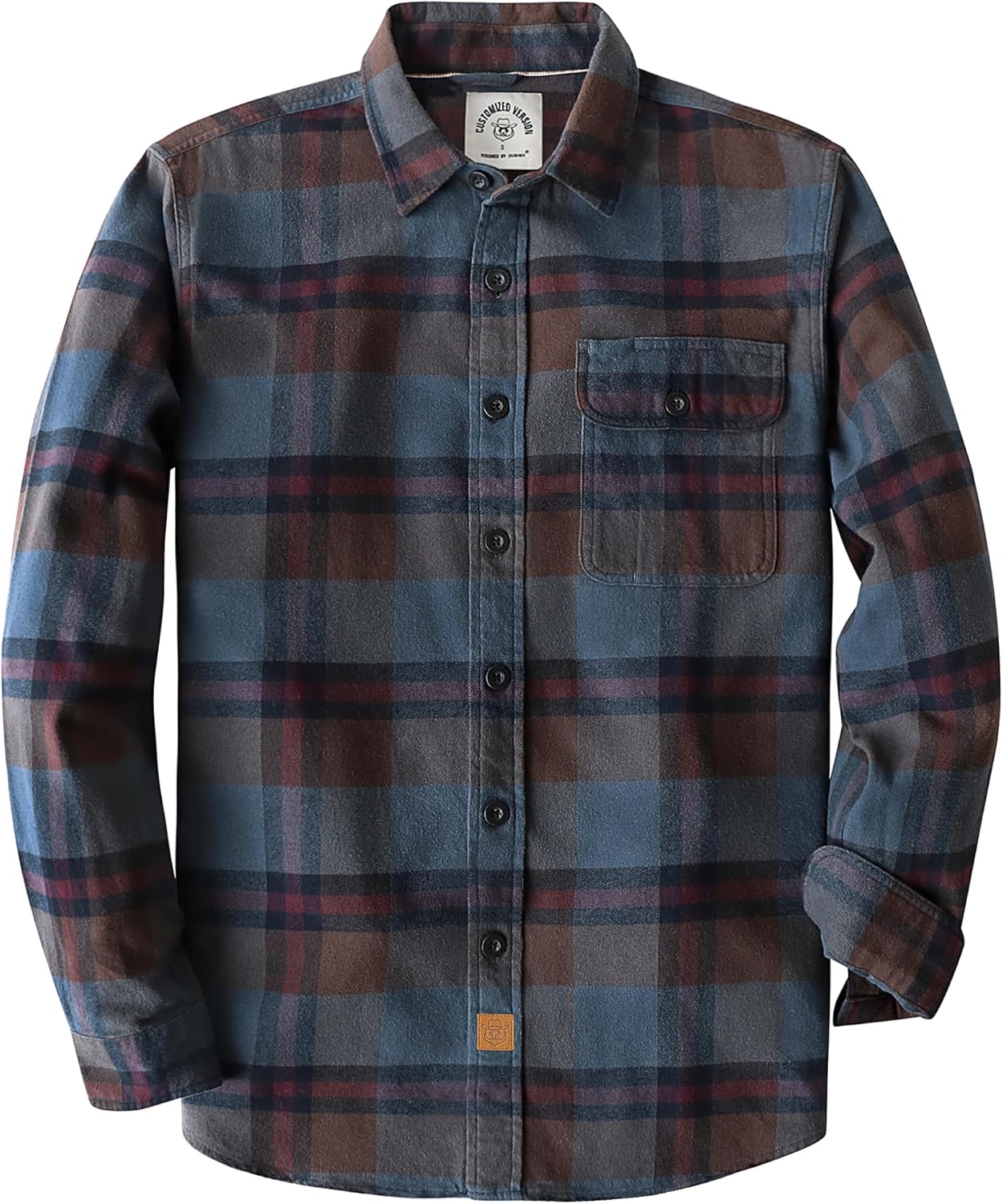 Mens Flannel Shirts Long Sleeve Soft Cotton Button Down Plaid
