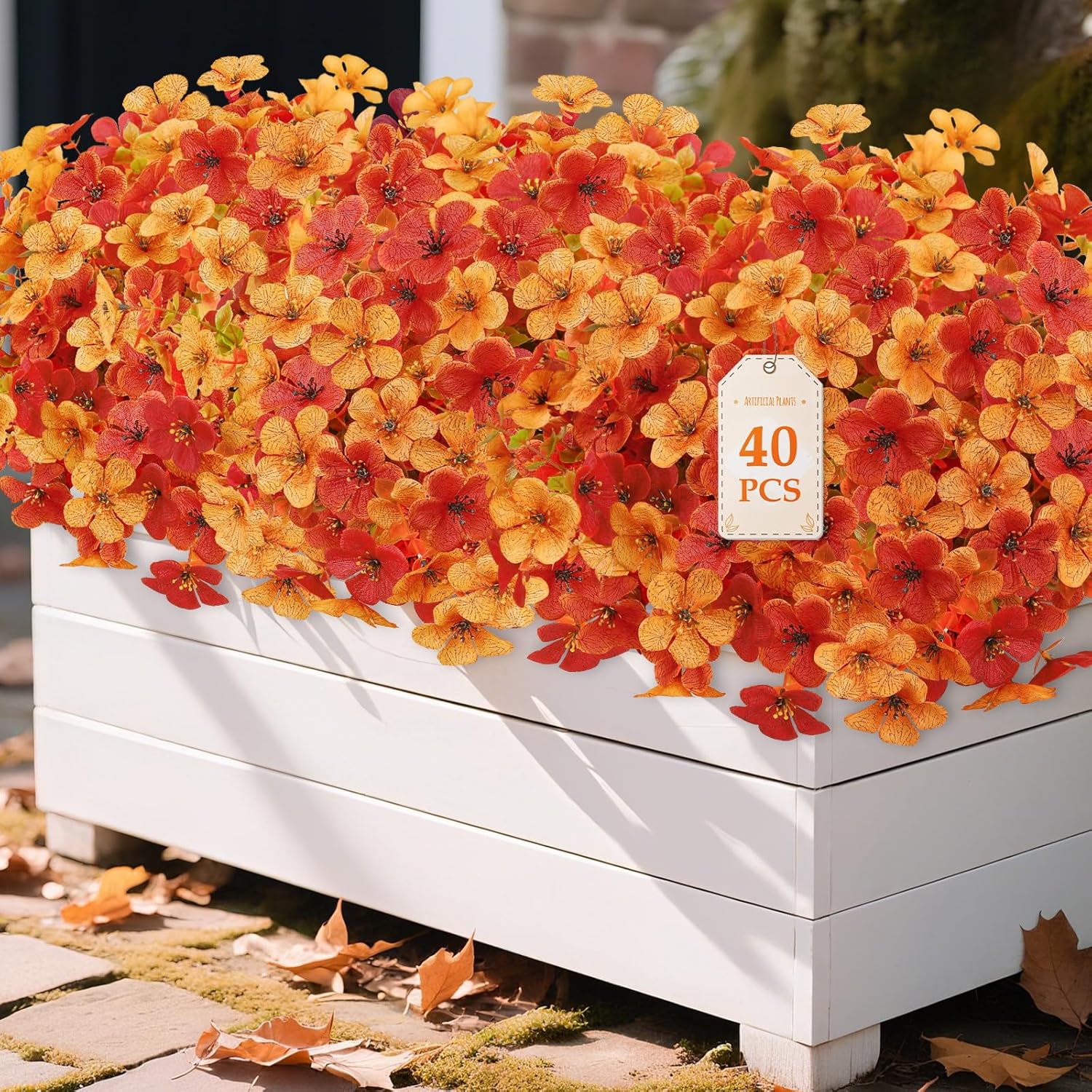 40 Bundles Artificial Fall Mums Flowers for Outdoor Decor