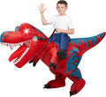 Spooktacular Creations Kids LED Eyes Riding T-rex Inflatable Costume