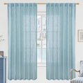 Stone Blue 72 inch Linen Curtains for Living Room and Bedroom
