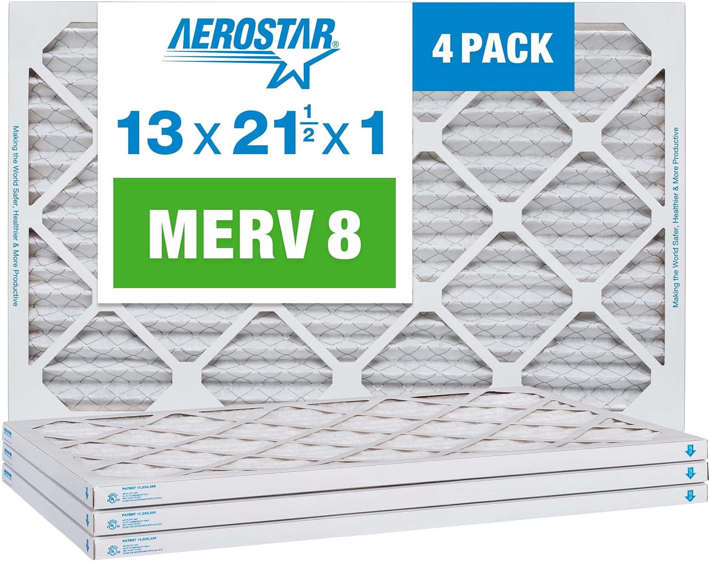 Aerostar Pleated Air Filter 13x21 1/2x1, MERV 8 Quality