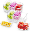Ice Chilled Condiment Caddy with 3 Containers - Keeps Toppings Fresh