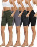 4 Pack Biker Shorts for Women High Waist with Pockets - Summer Active
