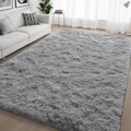 Fluffy Grey 6x9 Area Rug for Living Room Bedroom - Ultra Soft Plush
