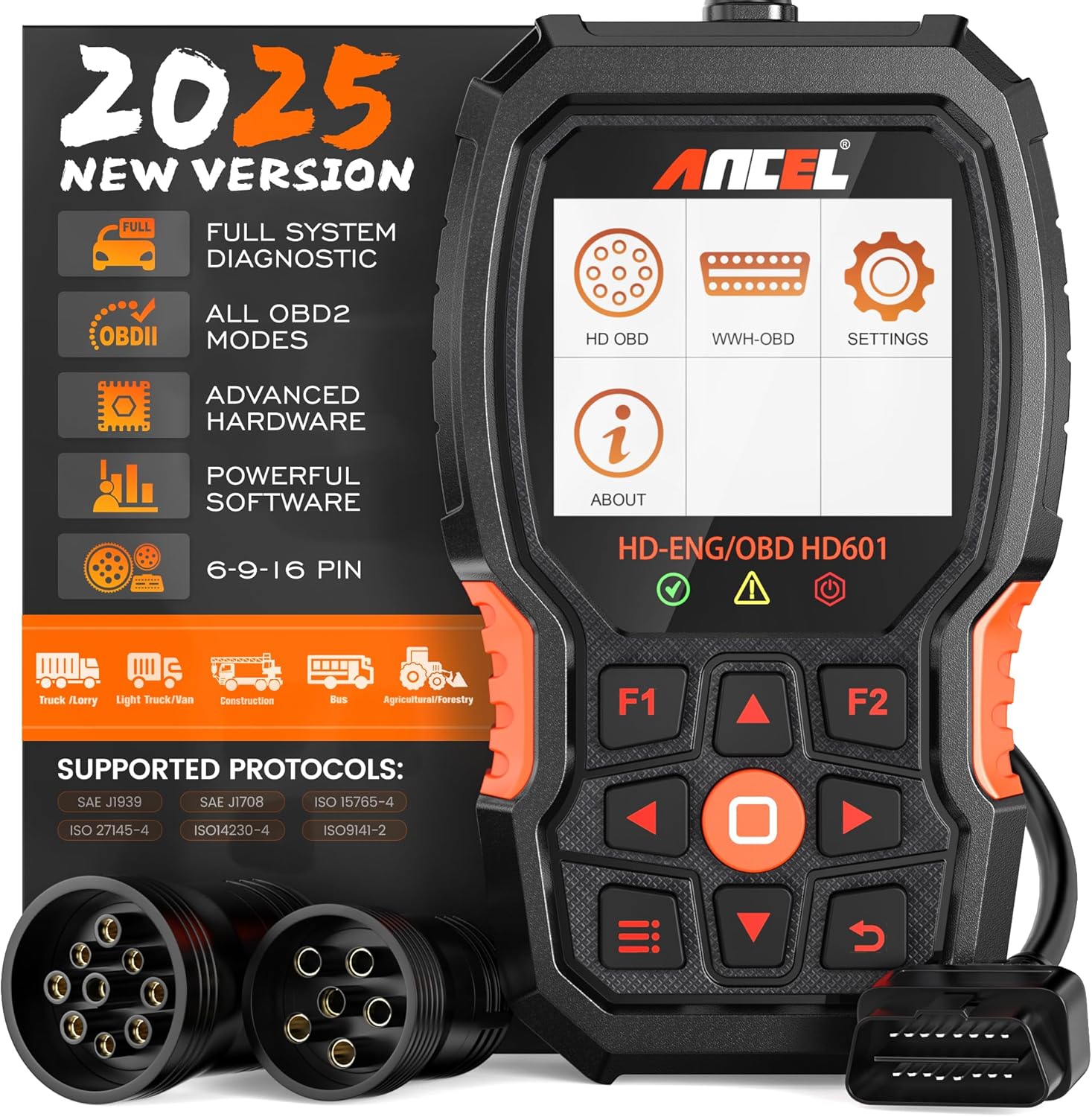 ANCEL HD601 Heavy Duty Truck Scanner for Diesel Diagnostics