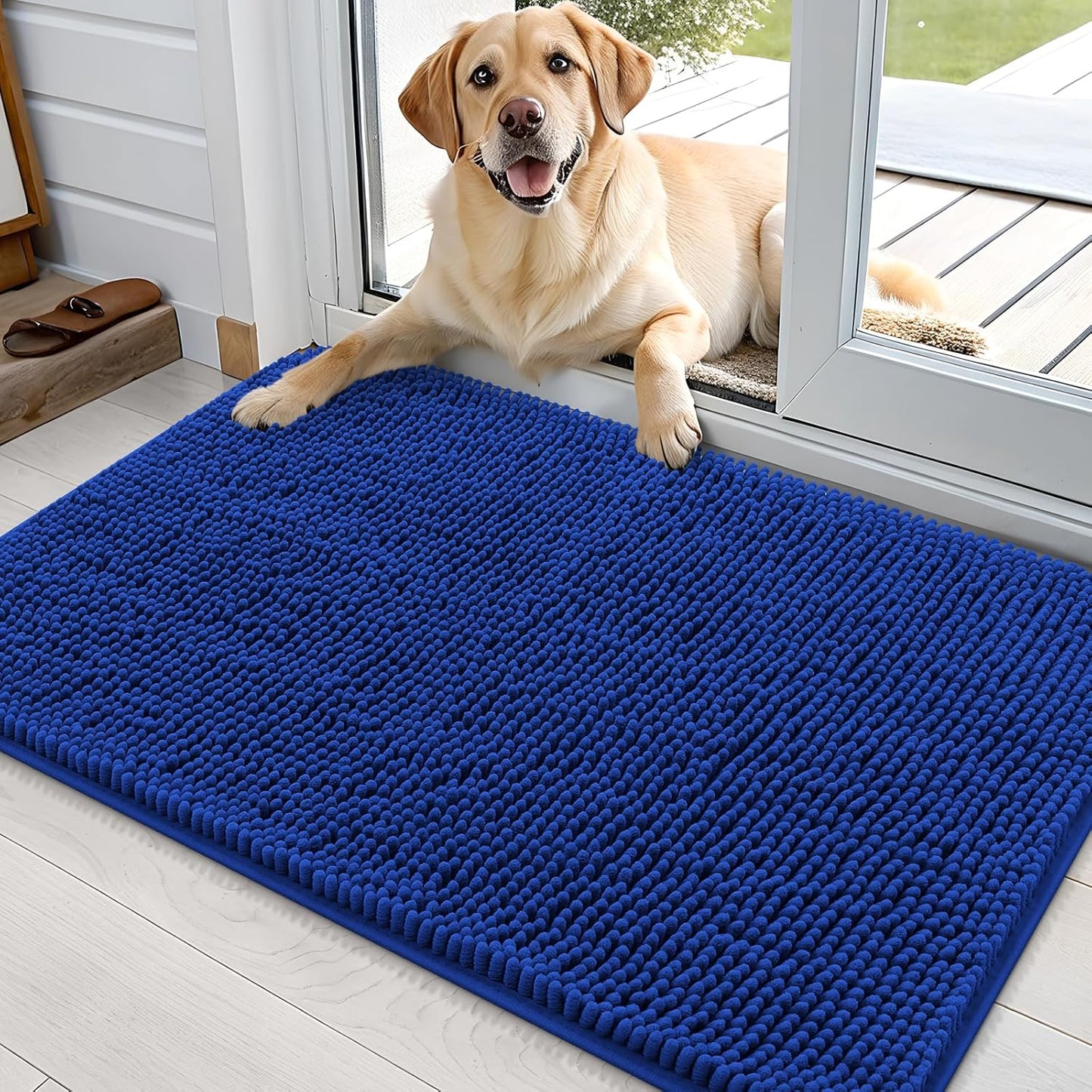 OLANLY Dog Door Mat for Muddy Paws - Absorbent Chenille Mat