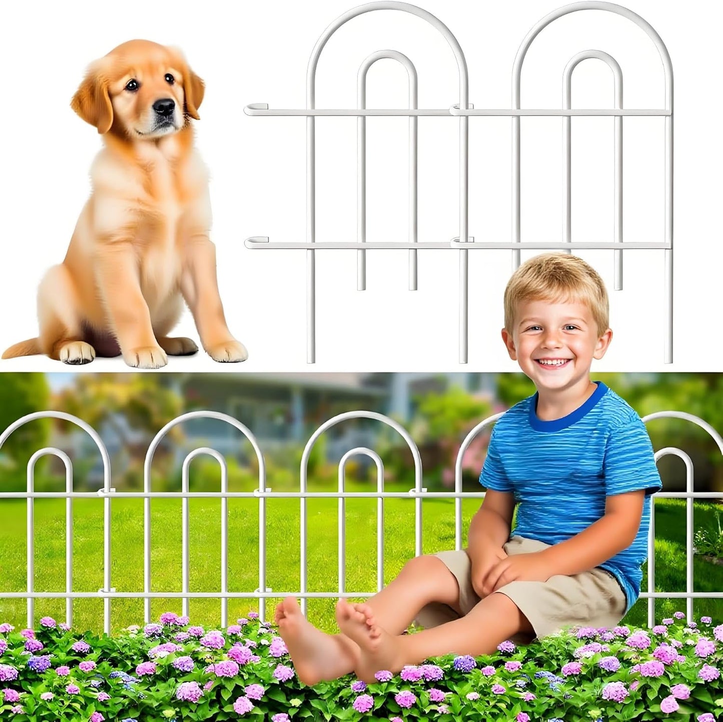 Decorative Garden Fences for Dogs - 25 Panels 35ft Long