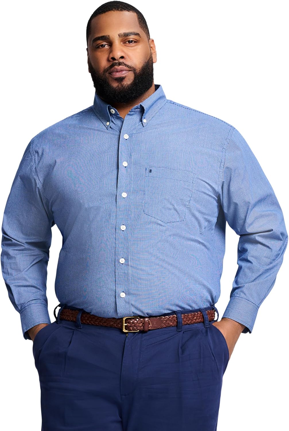 IZOD Men's Big and Tall Performance Comfort Long Sleeve Shirt