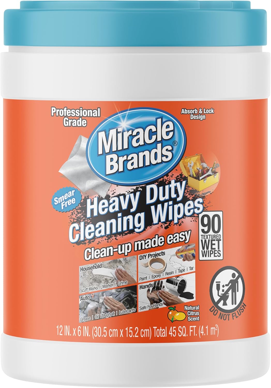 90ct MiracleWipes - Heavy Duty Cleaner