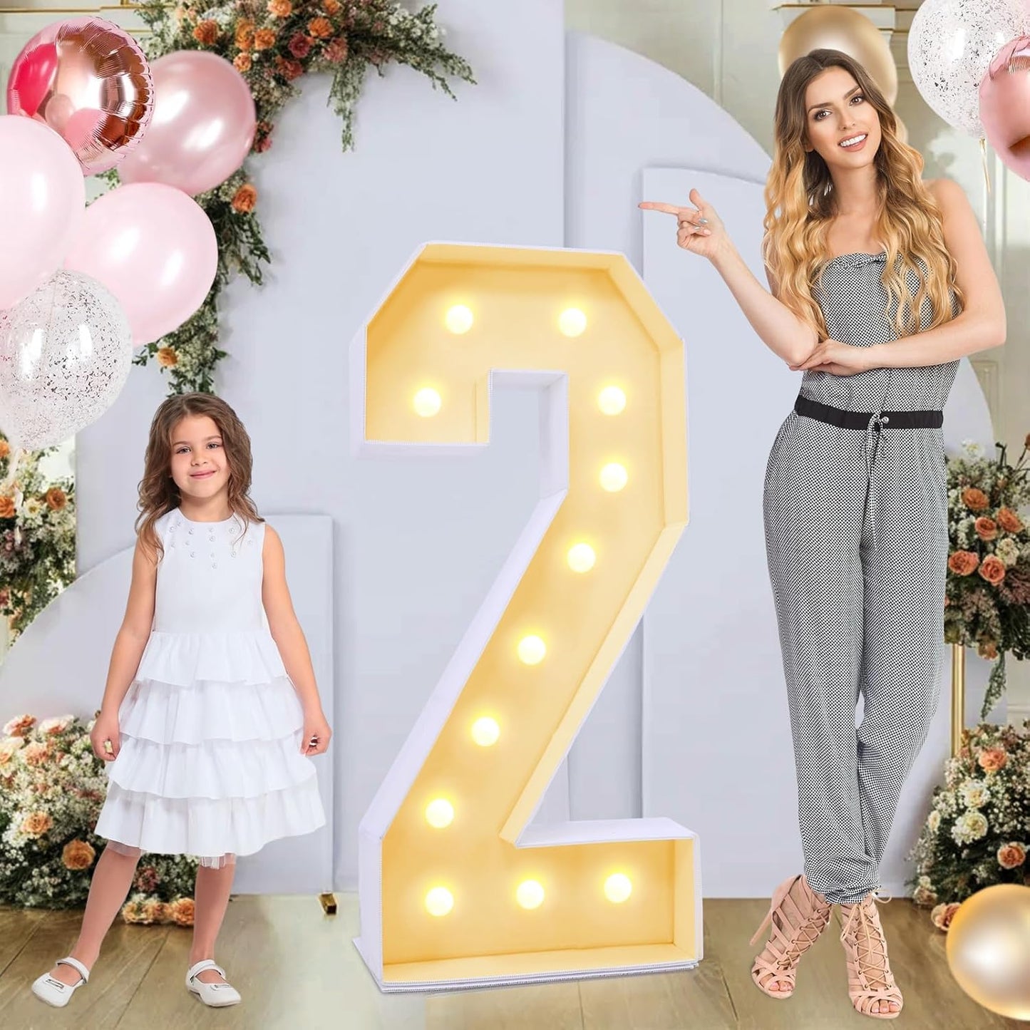 4ft Light Up Numbers for Party Decorations - Number 2