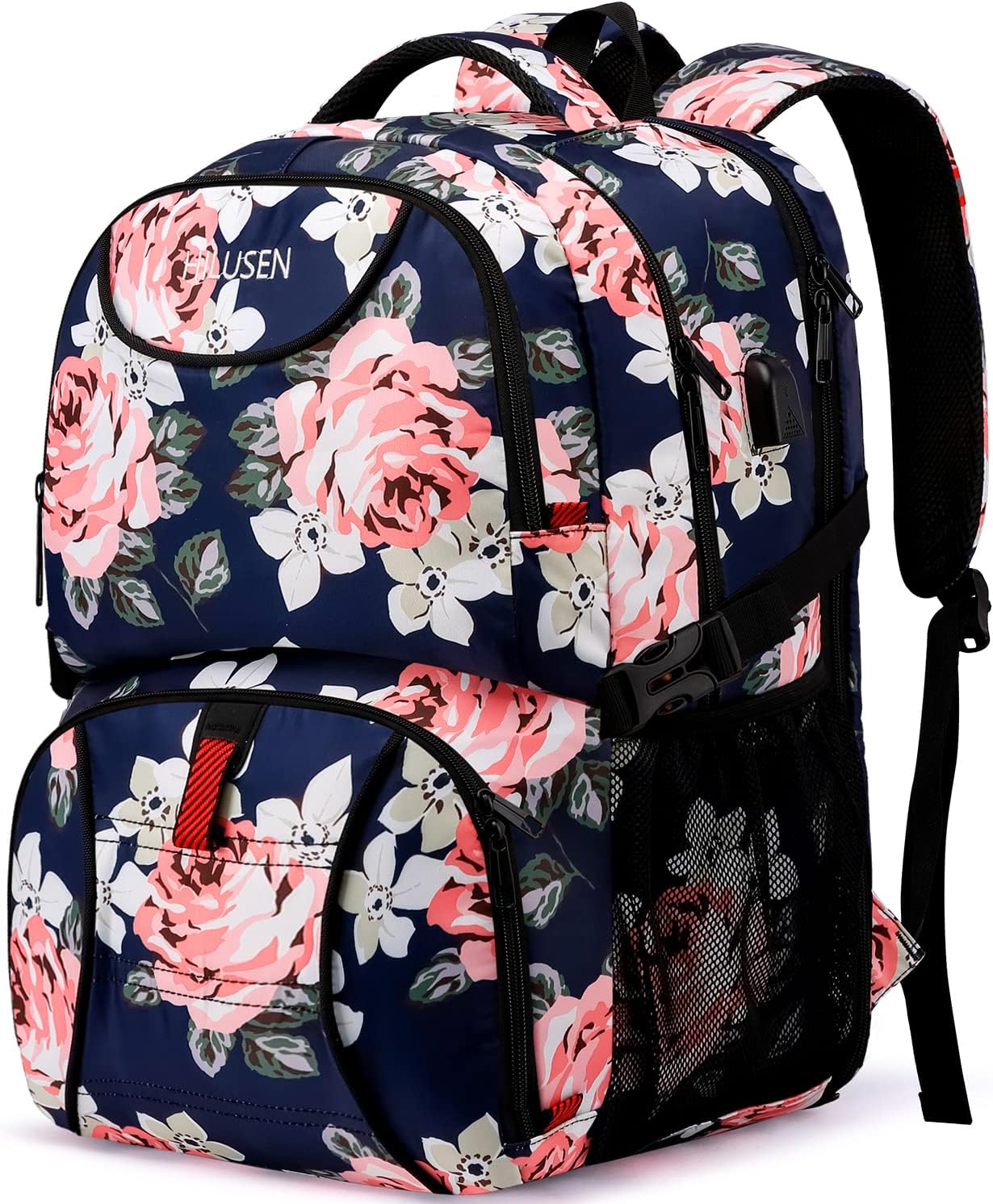 HILUSEN Lunch Cooler Backpack for Women with USB Charging Port