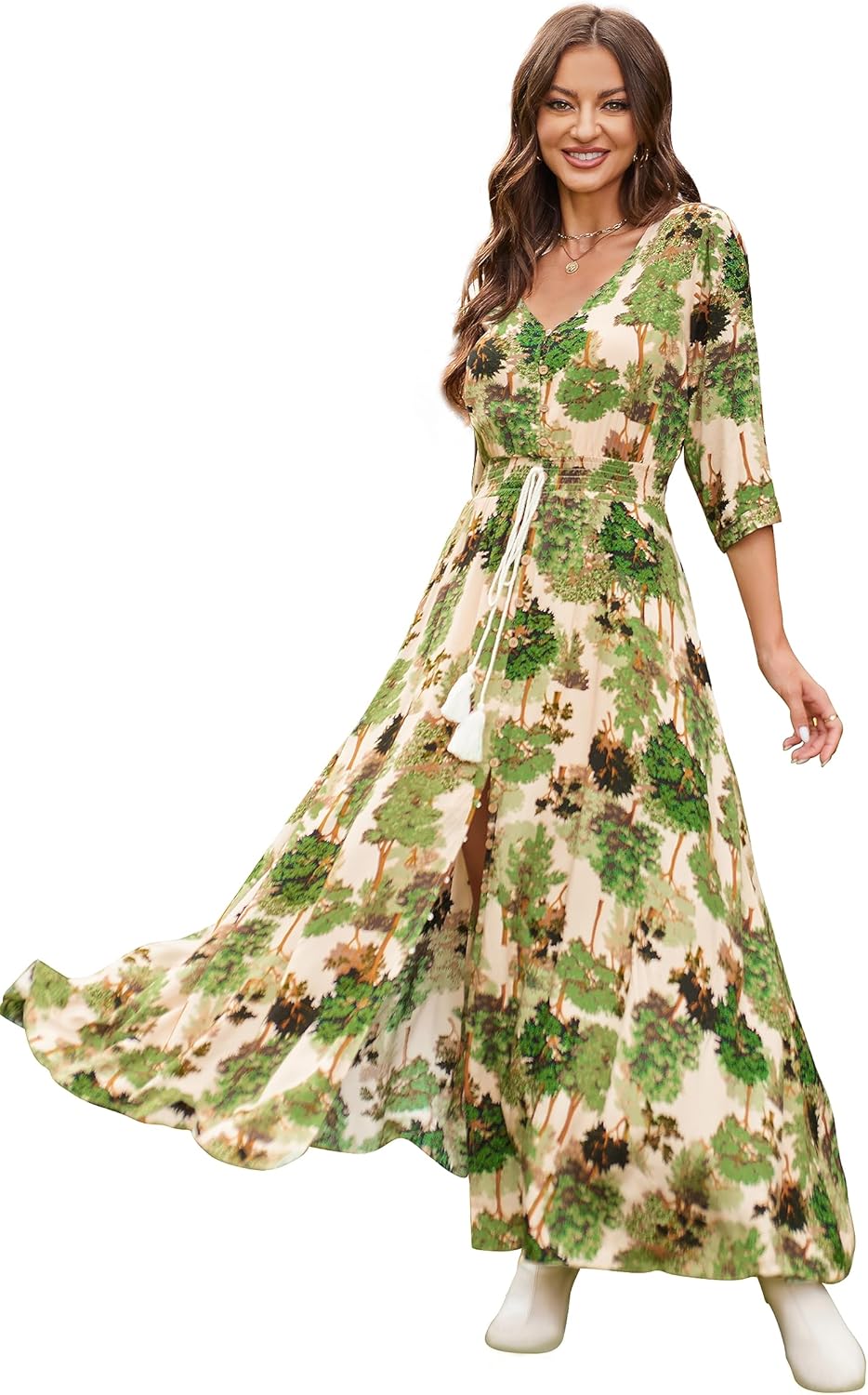 VintageClothing Women's Floral Maxi Dresses for Summer Fun