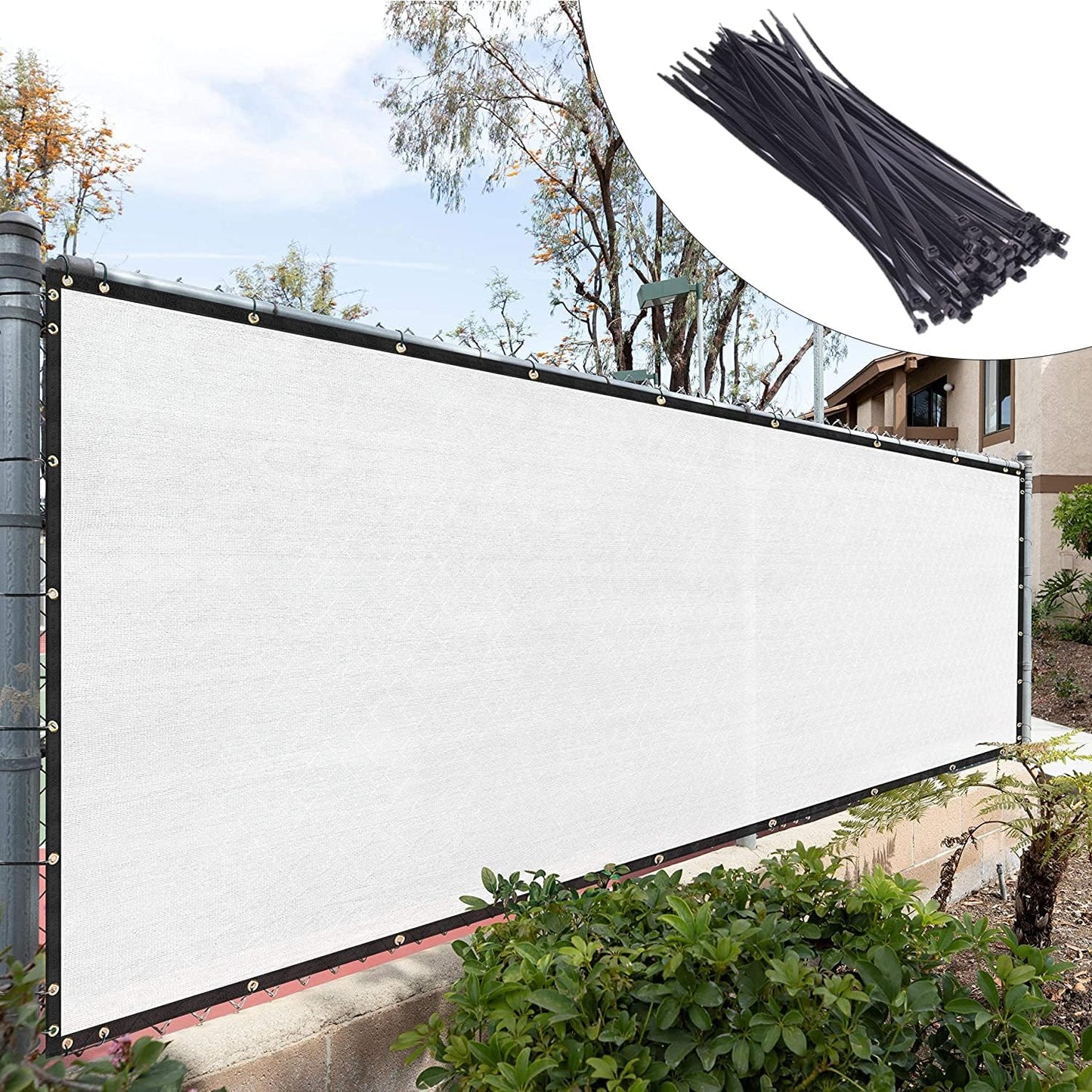 Royal Shade Custom Size 6ft x 82ft White Fence Privacy Screen