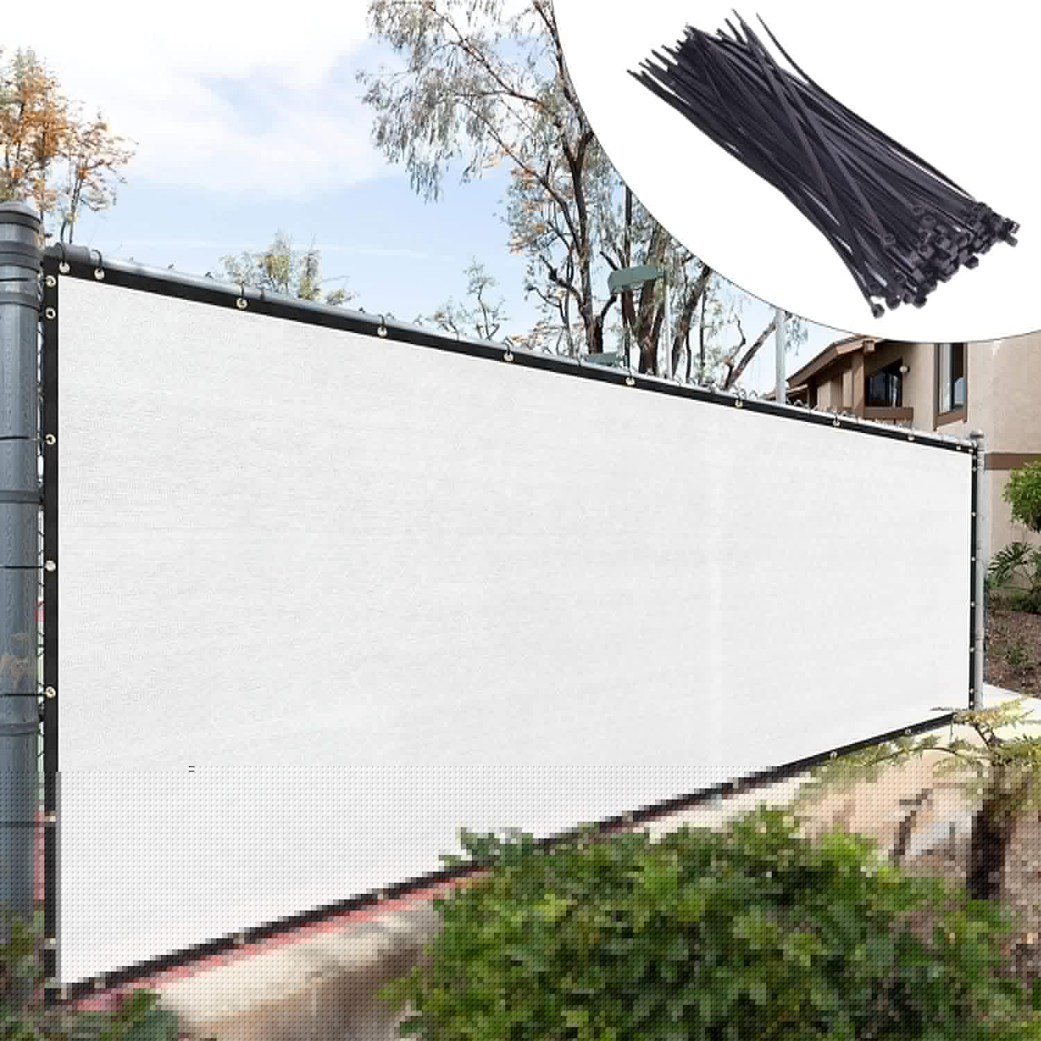 Royal Shade Custom Size 4ft x 64ft White Fence Privacy Screen